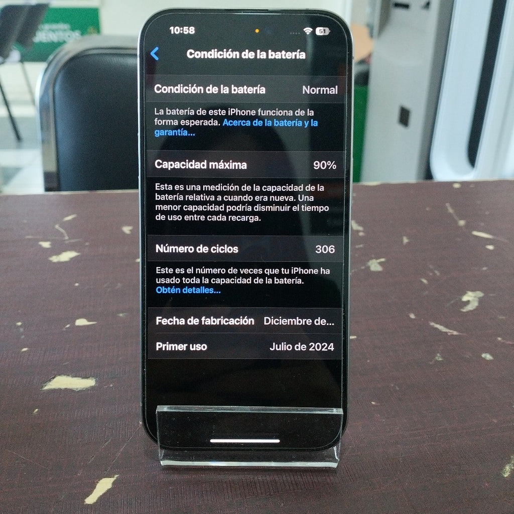 CELULAR APPLE IPHONE 15 PRO A3101 128 GB 8 GB RAM (SEMINUEVO)