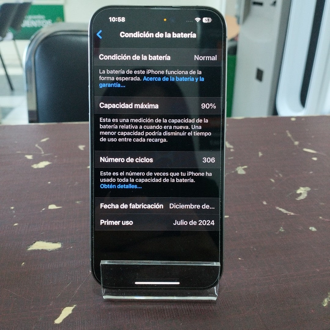 CELULAR APPLE IPHONE 15 PRO A3101 128 GB 8 GB RAM (SEMINUEVO)