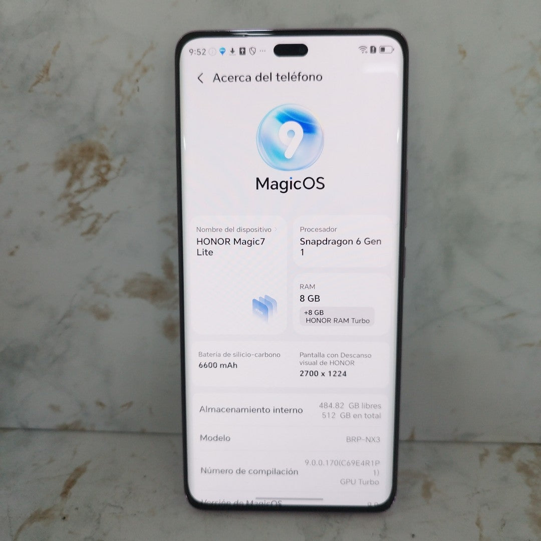 CELULAR HONOR MAGIC 7 LITE BRP-NX3 (2025) 512 GB 8 GB RAM (SEMINUEVO)