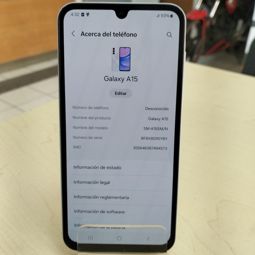 CELULAR SAMSUNG GALAXY A15 SM-A155M/N (2023) 128 GB 4 GB RAM (SEMINUEVO)