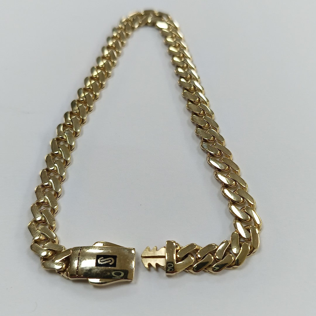 PULSERA CABALLERO MONACO ORO 14K 7.5 (NUEVO)