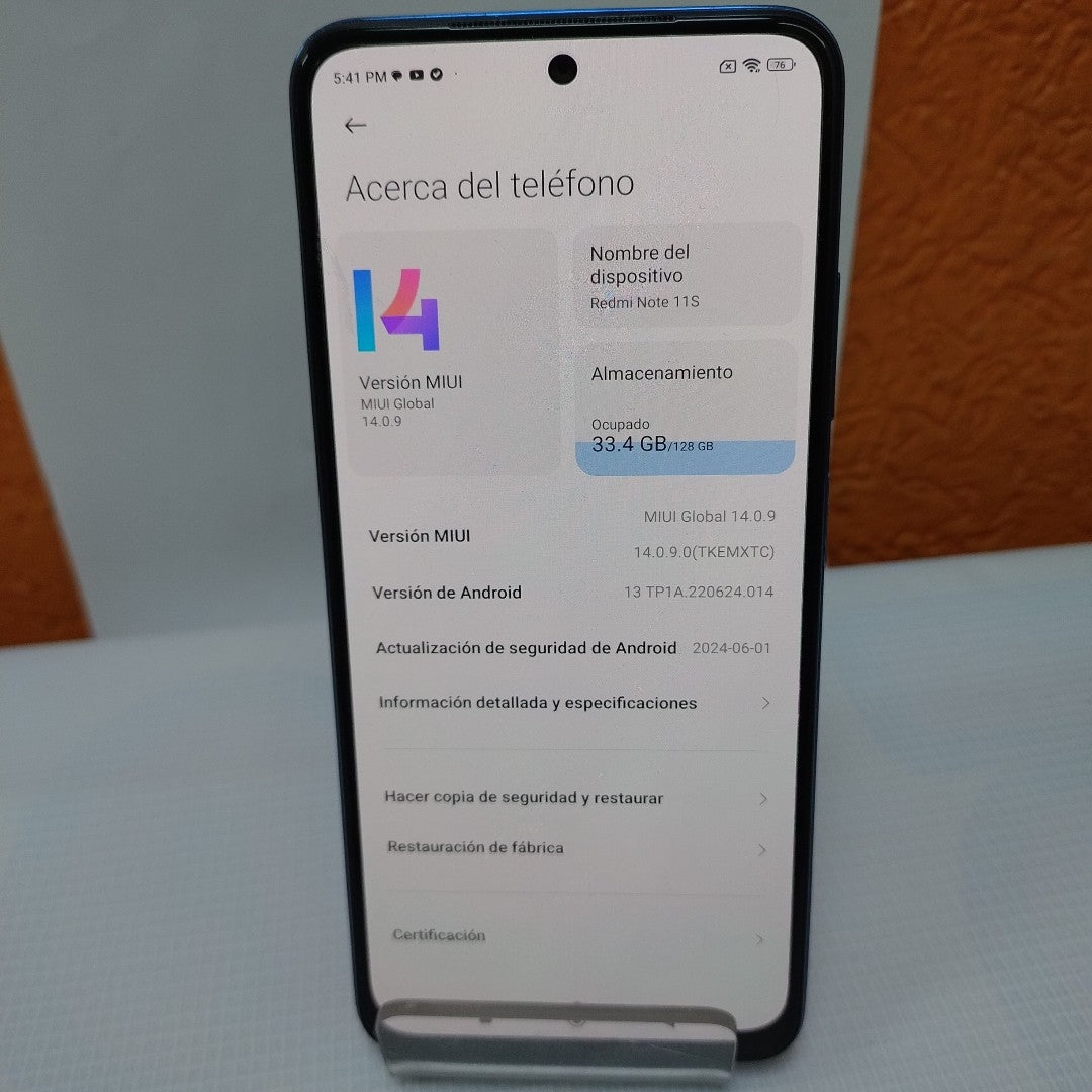 CELULAR XIAOMI REDMI NOTE 11S 2201117SL 128 GB 6 GB RAM (SEMINUEVO)
