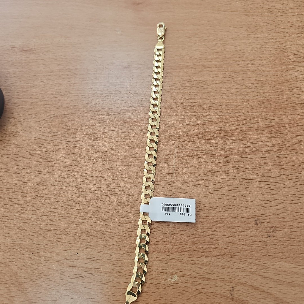 PULSERAS CABALLERO BARBADA AMARILLA ORO 14K 16 (NUEVO)