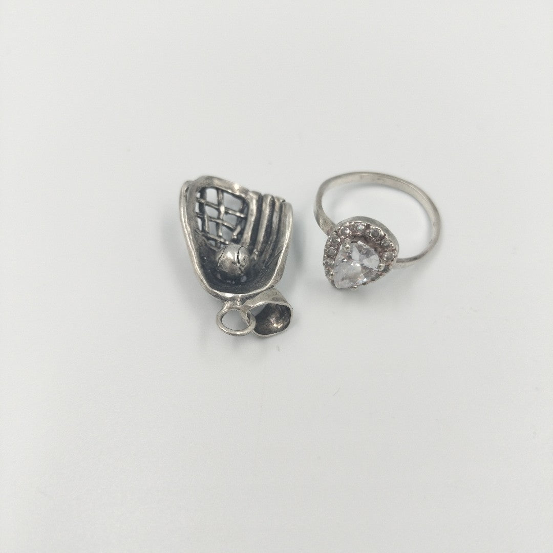 ARRACADAS PAR,DIJE,SOLITARIO PLATA 16,10 GRMS (SEMINUEVO)