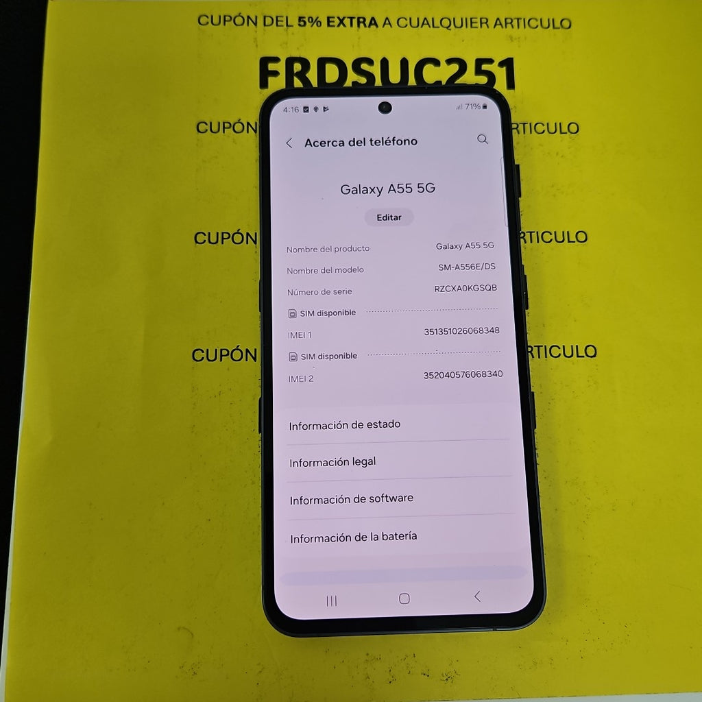 CELULAR SAMSUNG GALAXY A55 5G SM-A556E (2024) 128 GB 8 GB RAM