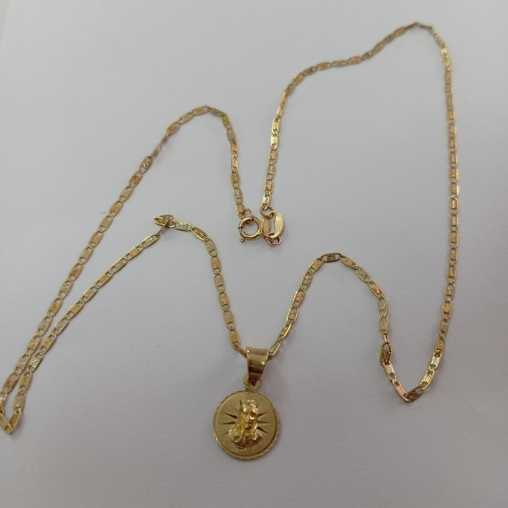 CADENA, MEDALLA RELIGIOSA. ORO. 10 K 2 GRMS (SEMINUEVO)