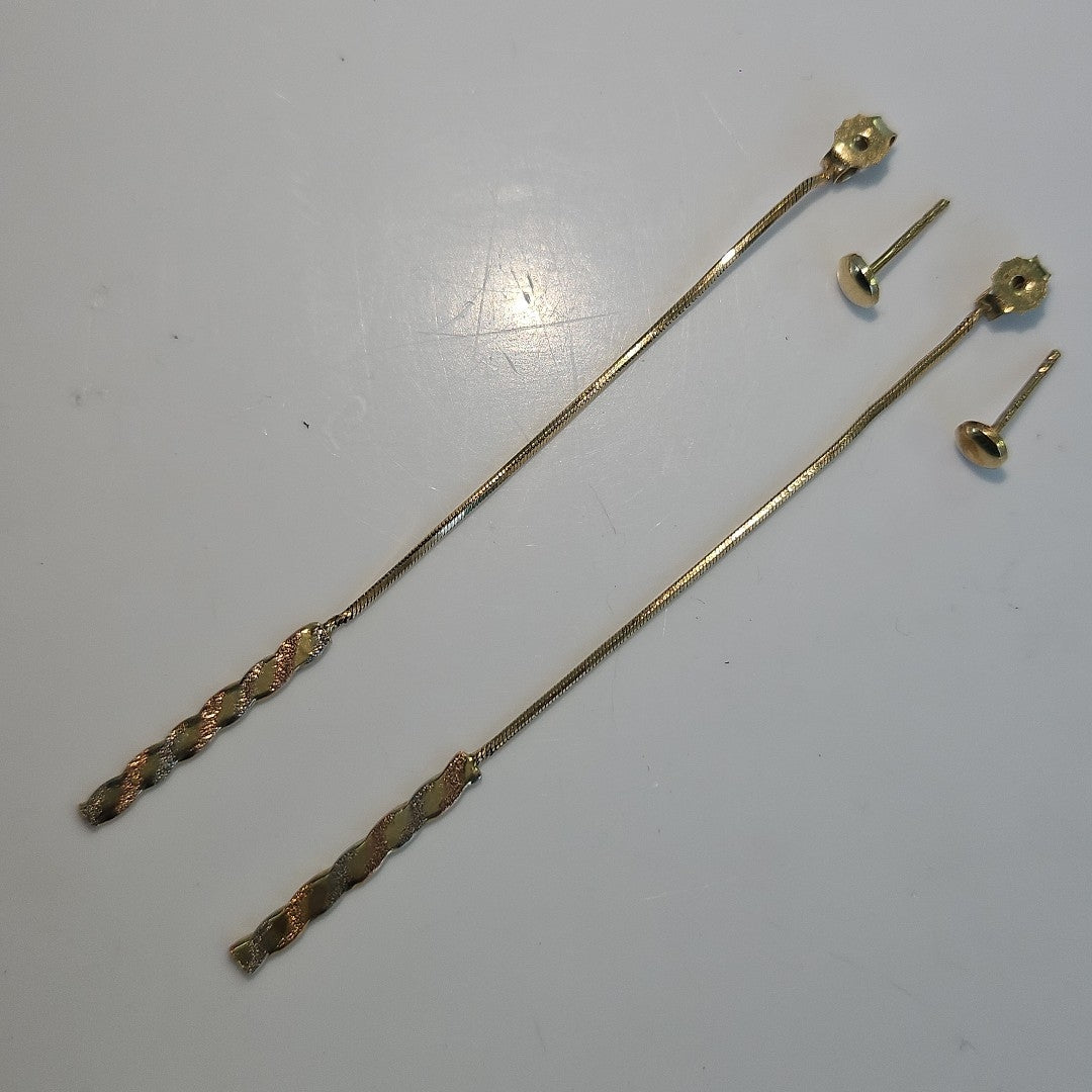 ARETES PAR ORO,ORO COMBINADO 10 K 2,80 GRMS (SEMINUEVO)