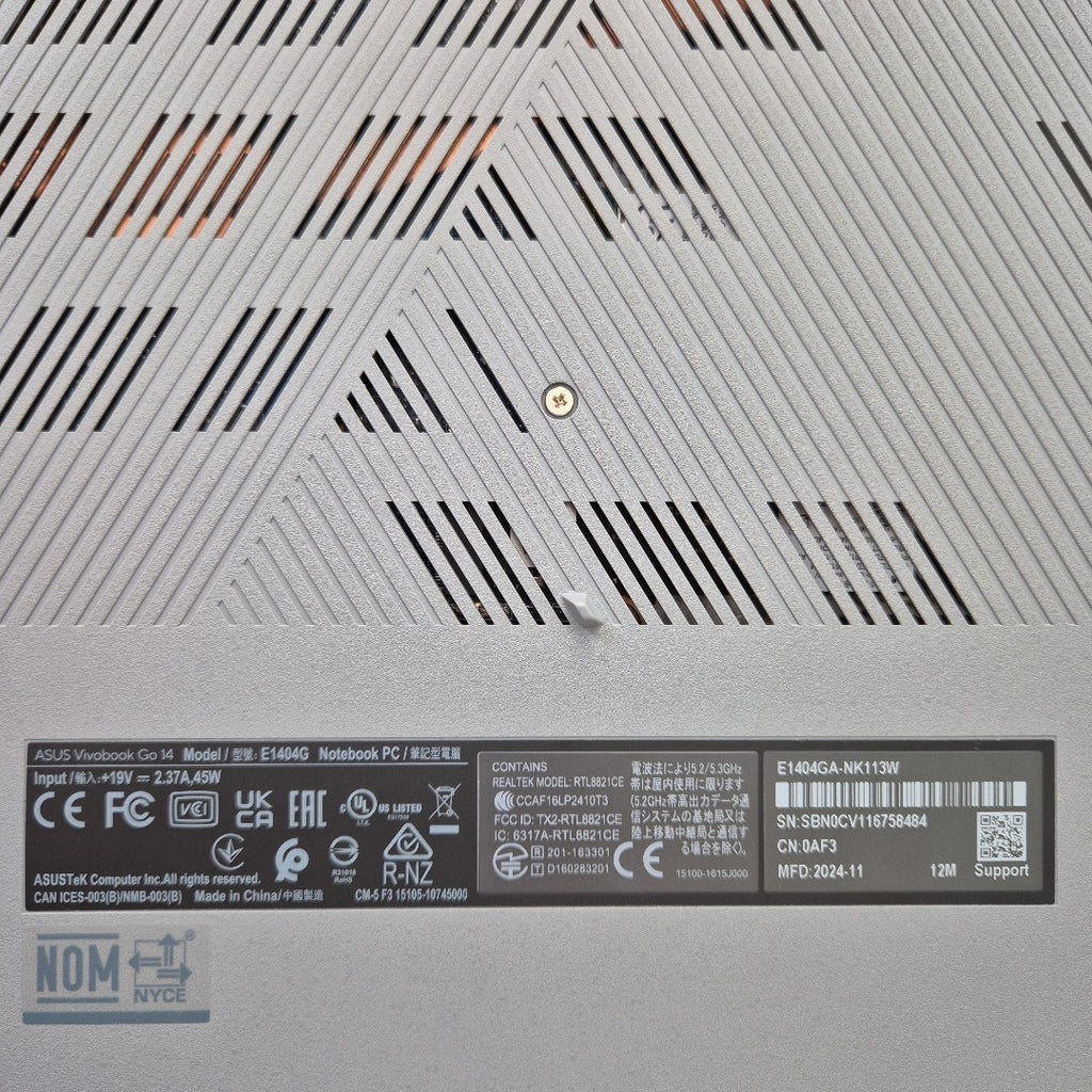 LAPTOP ASUS VIVOBOOK GO 14 E1404GA-NK113W (2024) 512 GB SSD 8 GB RAM (SEMINUEVO)
