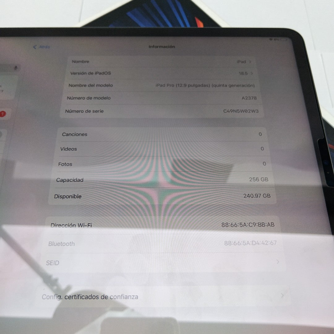 TABLETA APPLE IPAD PRO 5 12.9" A2378 256 GB 8 GB RAM (SEMINUEVO)