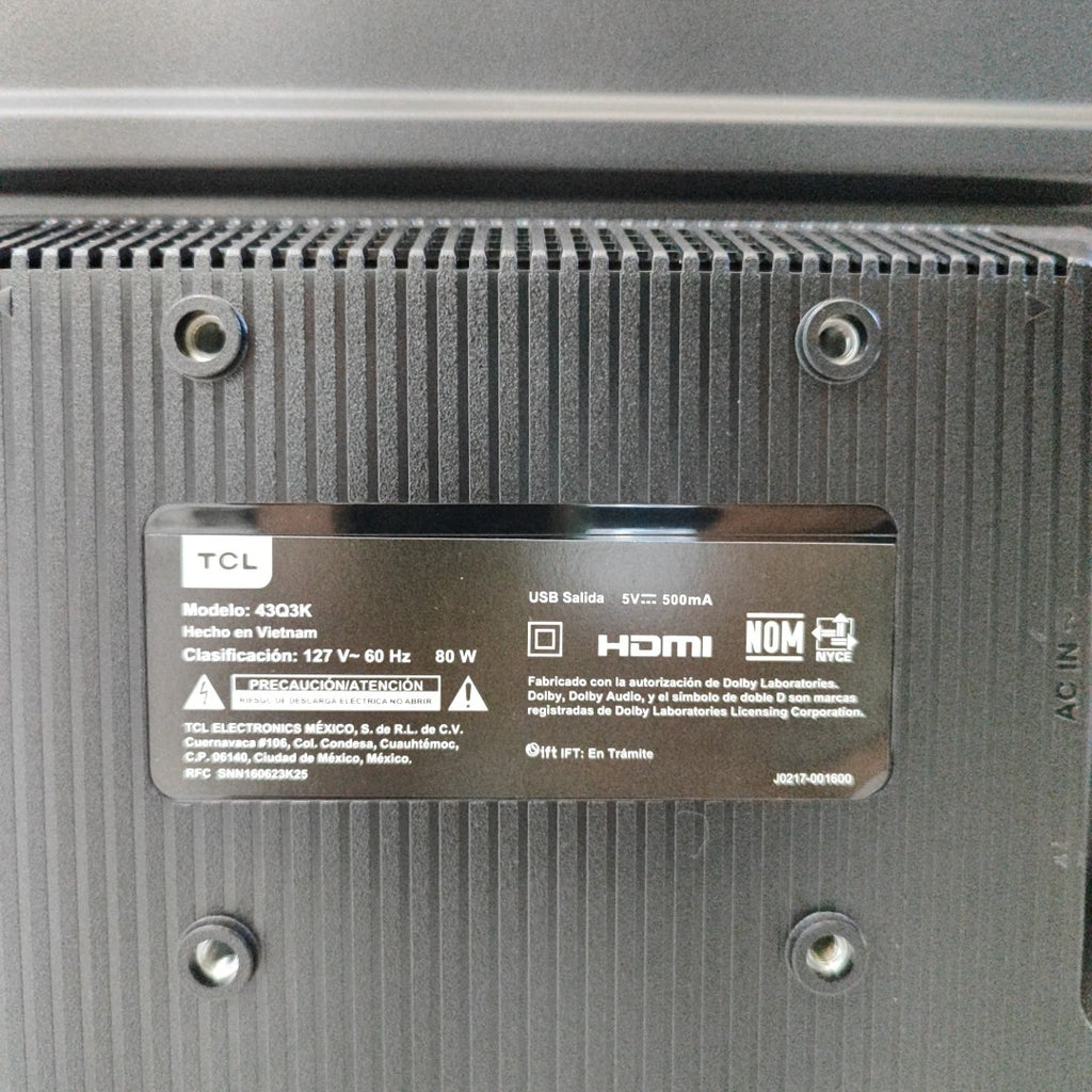 PANTALLA TCL 43Q3K (2025) 43" QLED 4K (SEMINUEVO)