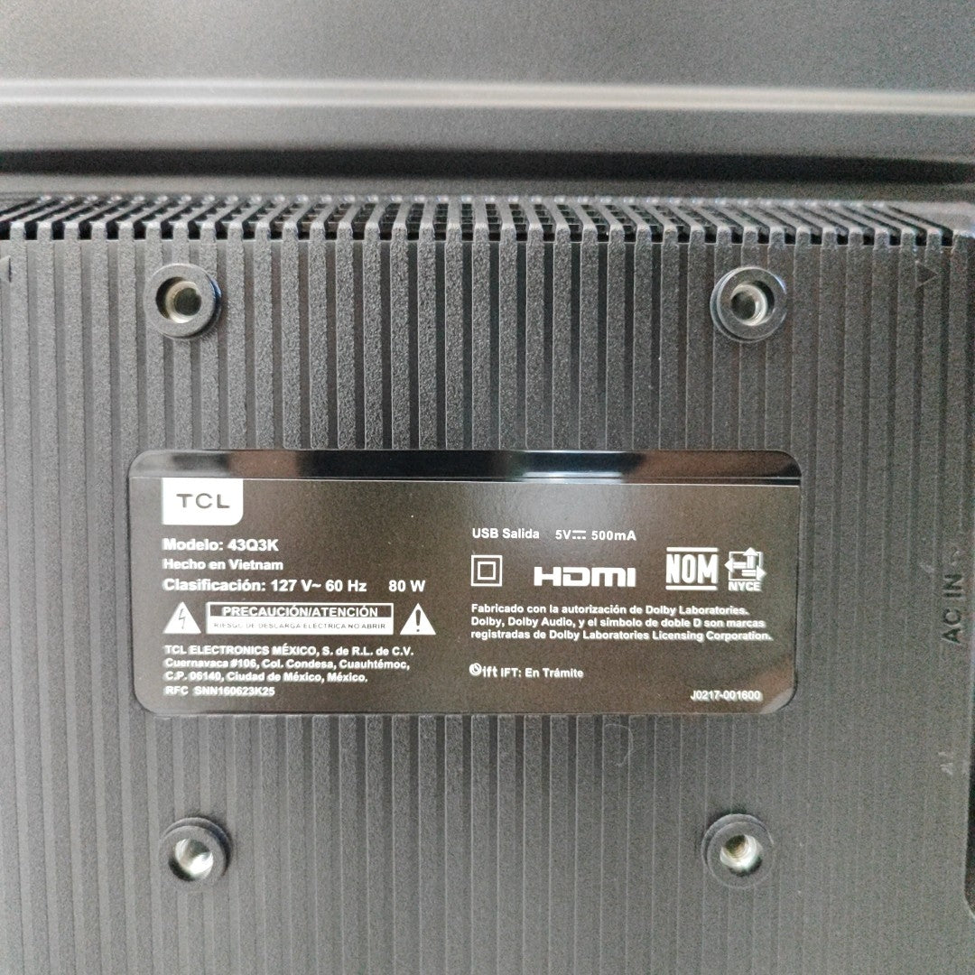 PANTALLA TCL 43Q3K (2025) 43" QLED 4K (SEMINUEVO)