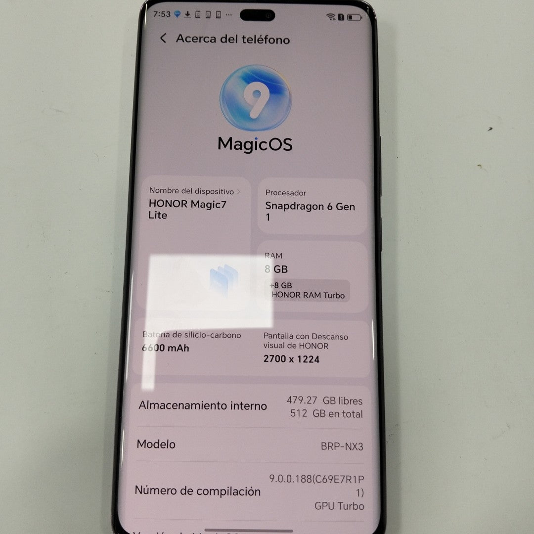 CELULAR HONOR MAGIC 7 LITE BRP-NX3 (2025) 512 GB 8 GB RAM (SEMINUEVO)