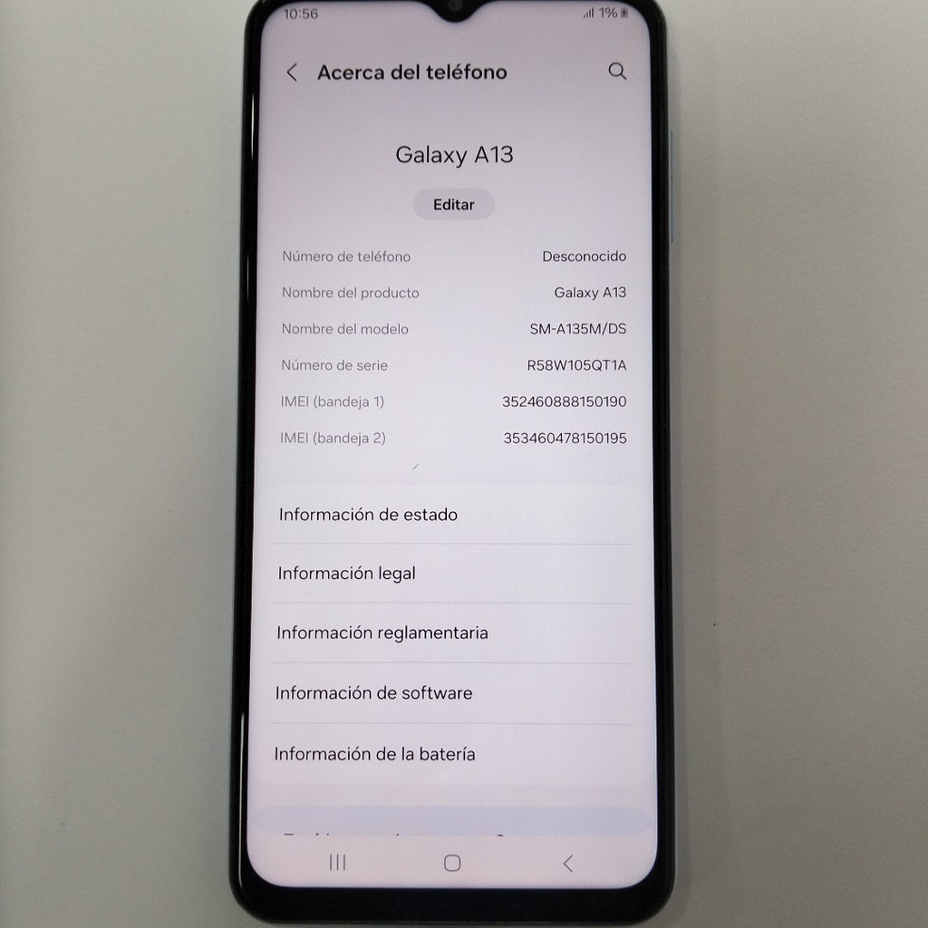 CELULAR SAMSUNG GALAXY A13 SM-A135M 128 GB 4 GB RAM (SEMINUEVO)