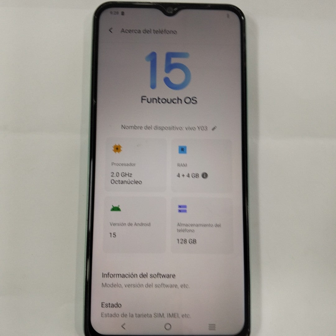CELULAR VIVO Y03 V2332 (2024) 128 GB 4 GB RAM (SEMINUEVO)