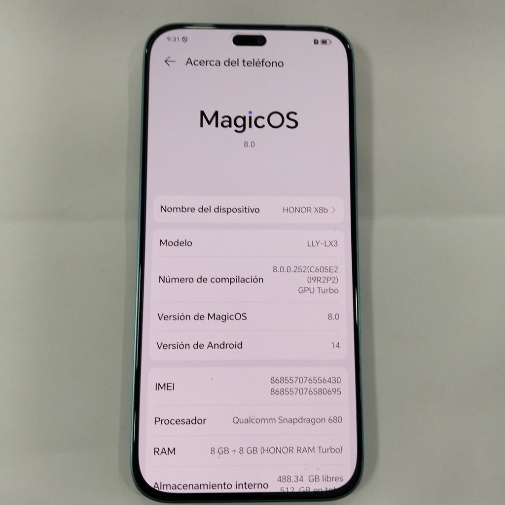 CELULAR HONOR X8B LLY-LX3 (2023) 512 GB 8 GB RAM (SEMINUEVO)
