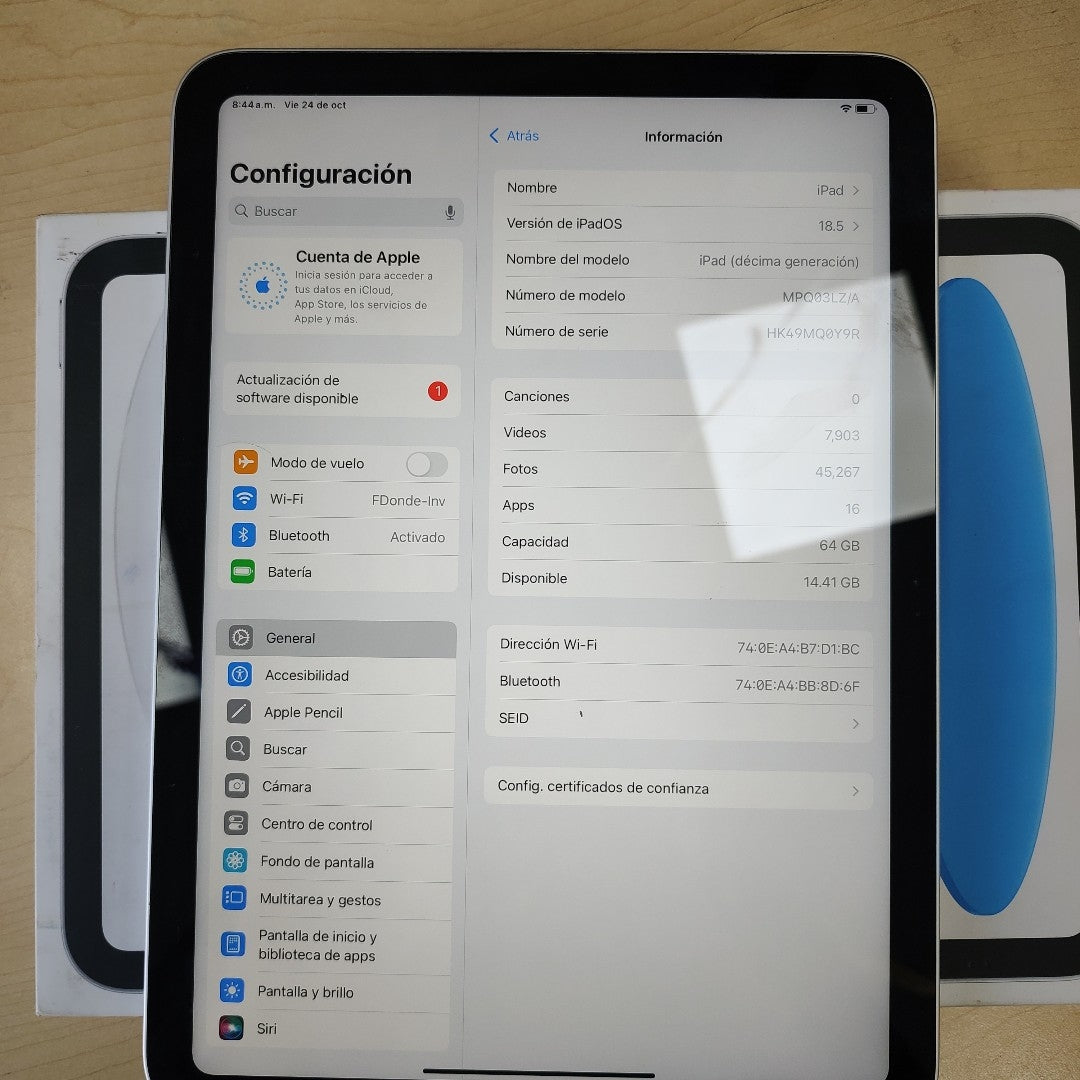TABLETA APPLE IPAD 10 A2696 64 GB 4 GB RAM (SEMINUEVO)