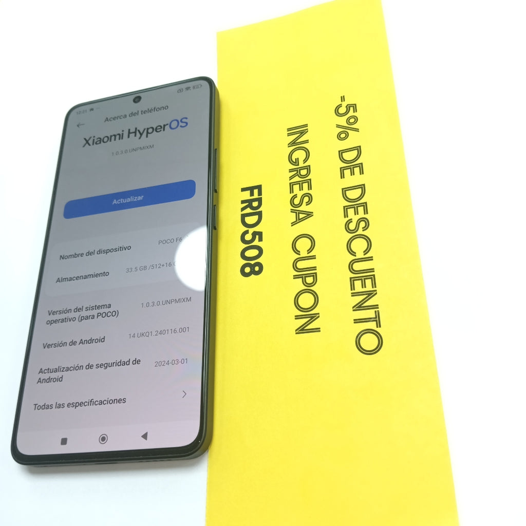 CELULAR XIAOMI POCO F6 24069PC21G 512 GB 12 GB RAM (SEMINUEVO)