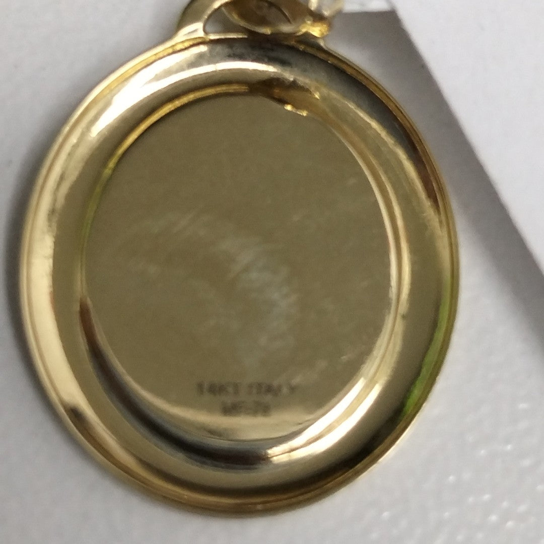 10431REL22100B221 FRD3 MEDALLA OVALADA CON BISEL DE SAN JUDAS TADEO O/A ORO 14K 1GRS (NUEVO)