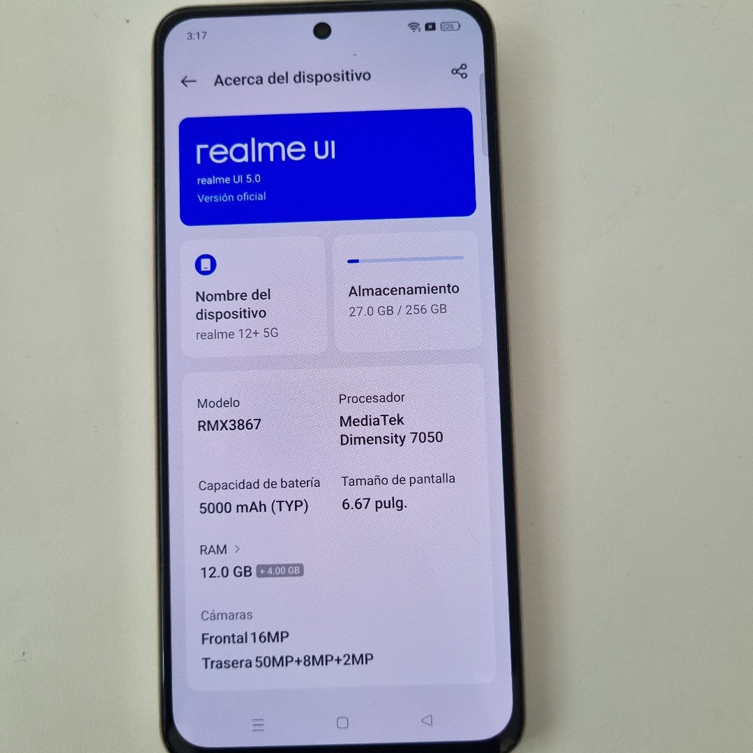 CELULAR REALME 12+ 5G RMX3867 (2024) 256 GB 12 GB RAM
