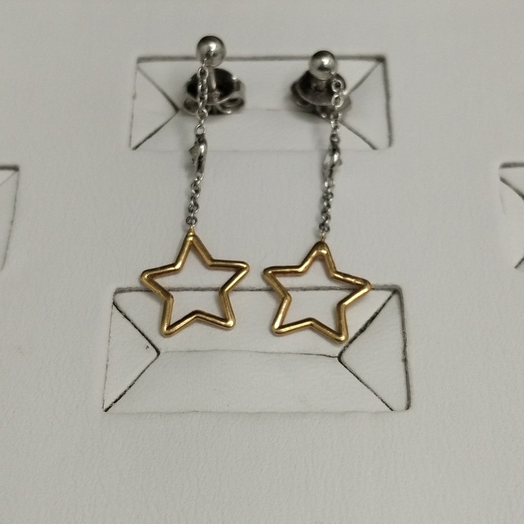 10295BRO00000B2362 FRD19 BROQUEL 2 OROS ESTRELLA COLGANTE ORO 14K 1.6GRS (NUEVO)