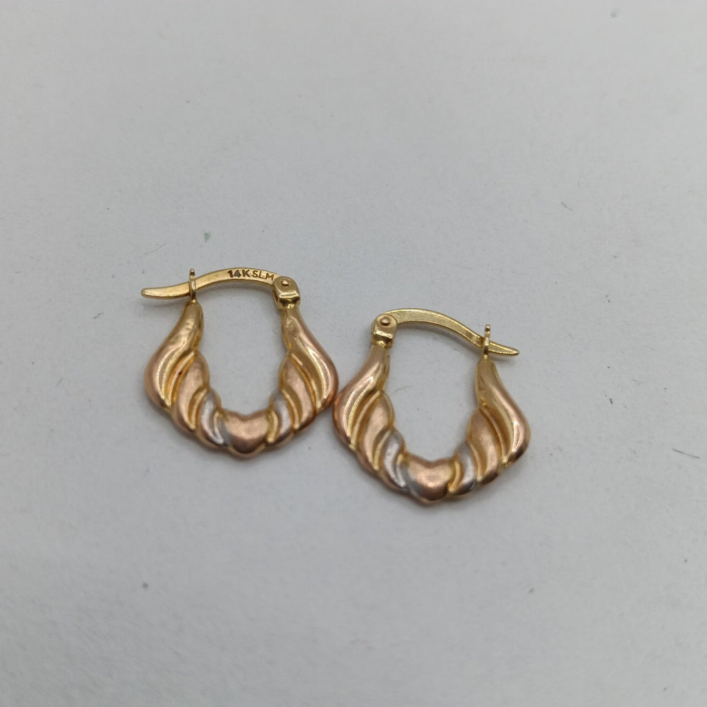 ARETES PAR ORO COMBINADO 14 K 1,10 GRMS (SEMINUEVO)
