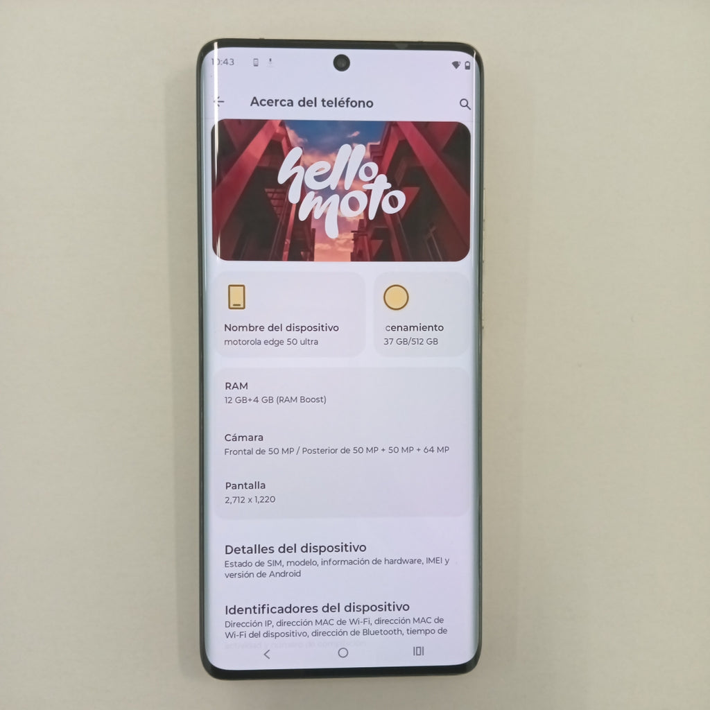 CELULAR MOTOROLA EDGE 50 ULTRA XT2401-1 (2024) 512 GB 12 GB RAM (SEMINUEVO)