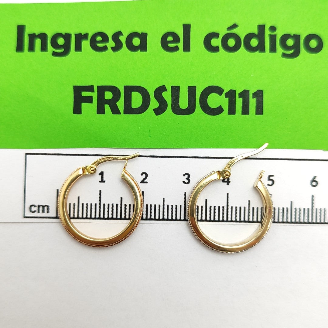 ARRACADAS PAR. ORO, ORO COMBINADO. 14 K 1.9 GRMS (SEMINUEVO)