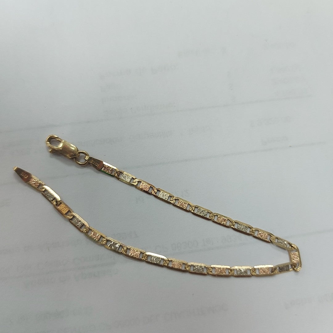 PULSERA. ORO, ORO COMBINADO. 14 K 3.3 GRMS (SEMINUEVO)