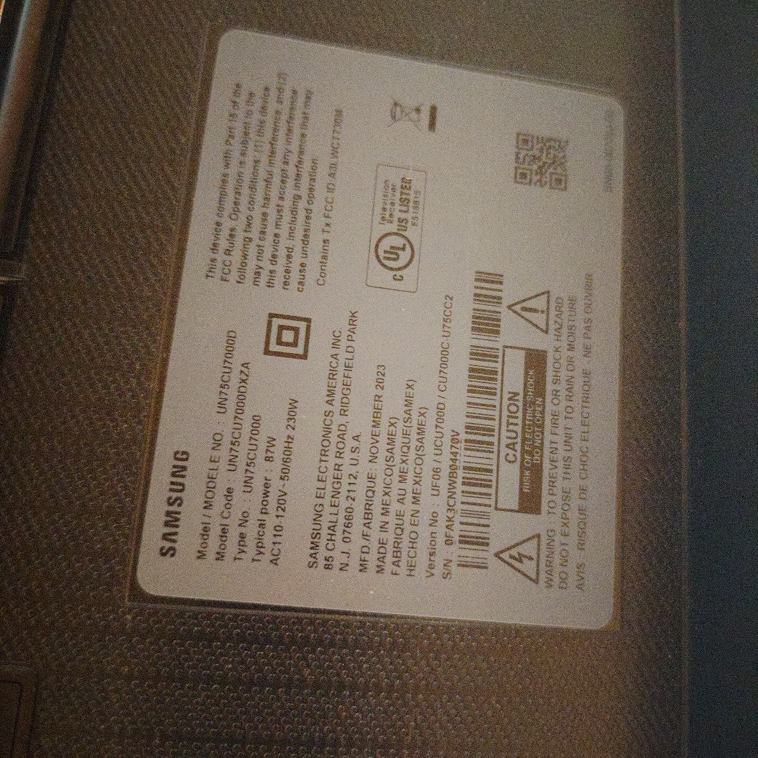 PANTALLA SAMSUNG UN75CU7000D (2023) 75" LED 4K (SEMINUEVO)