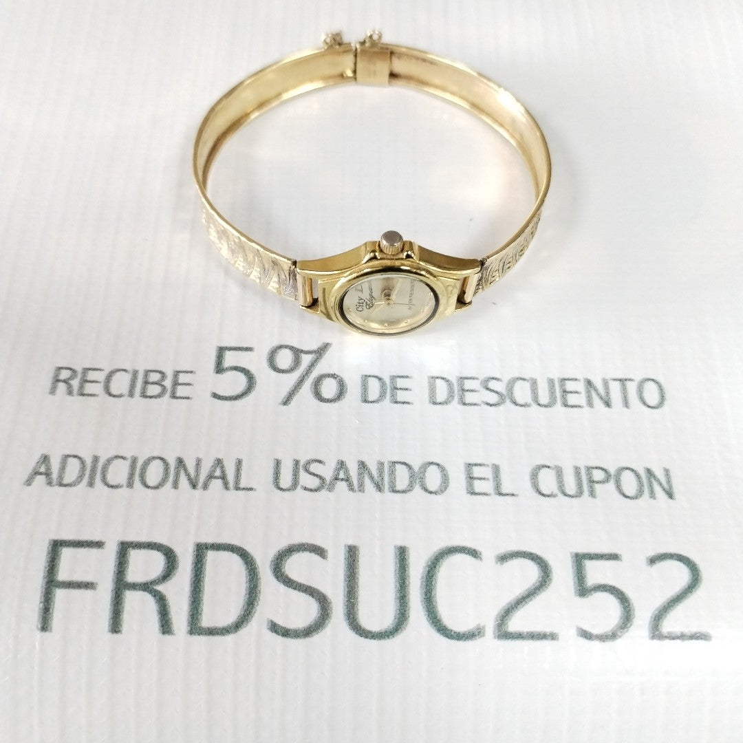 RELOJ CAJA ACERO PULSO ORO. ORO. 10 K 18.5 GRMS (SEMINUEVO)