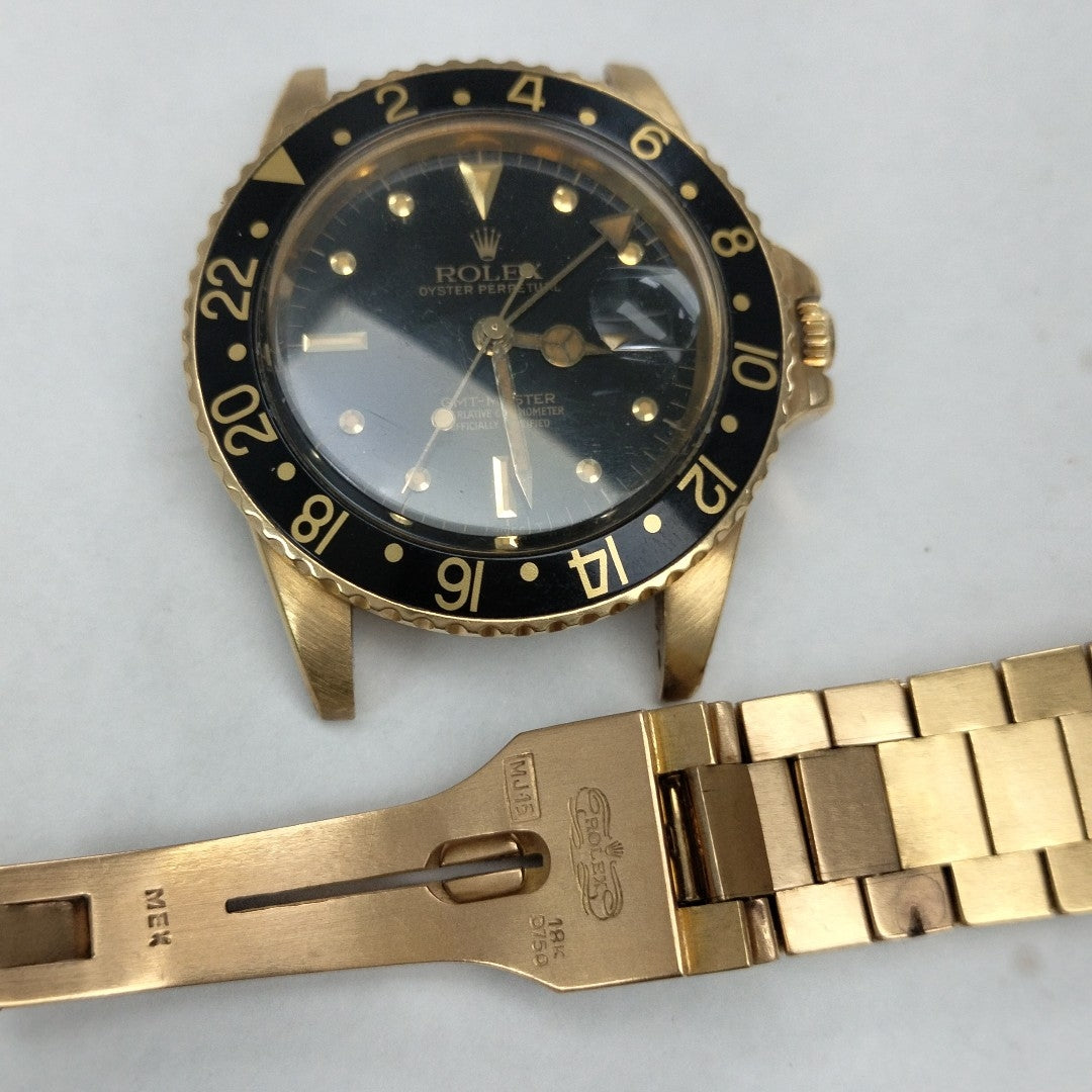 RELOJ CAJA Y PULSO ORO. ORO. 18 K 167.3 GRMS (SEMINUEVO)