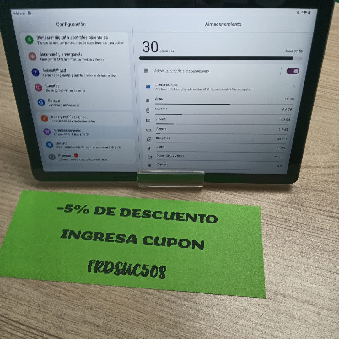 TABLETA LENOVO TAB M10 3 TB328FU 32 GB 3 GB RAM (SEMINUEVO)