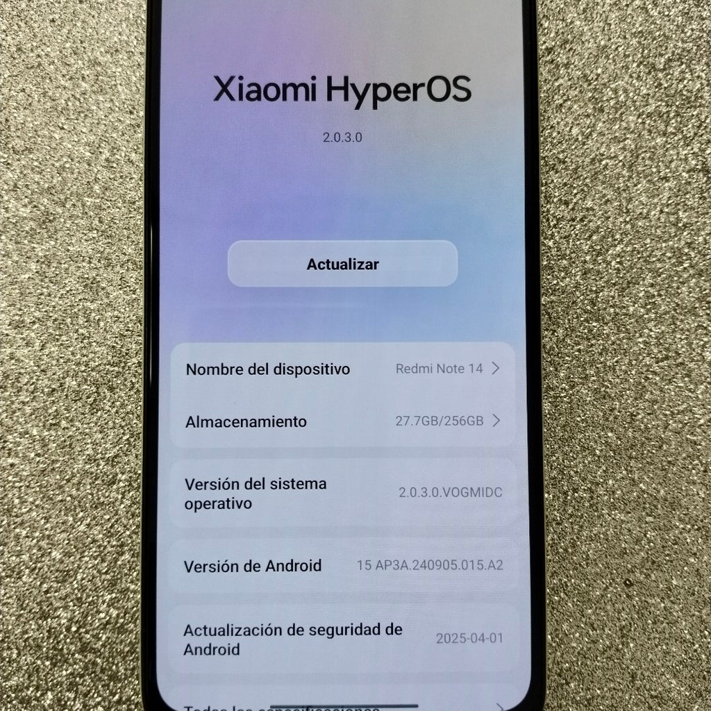 CELULAR XIAOMI REDMI NOTE 14 24117RN76L (2025) 256 GB 8 GB RAM (SEMINUEVO)