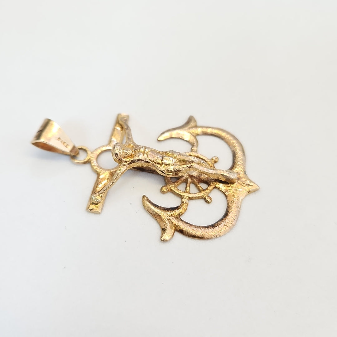 CRISTO EN ANCLA ORO 8 K 5,60 GRMS (SEMINUEVO)