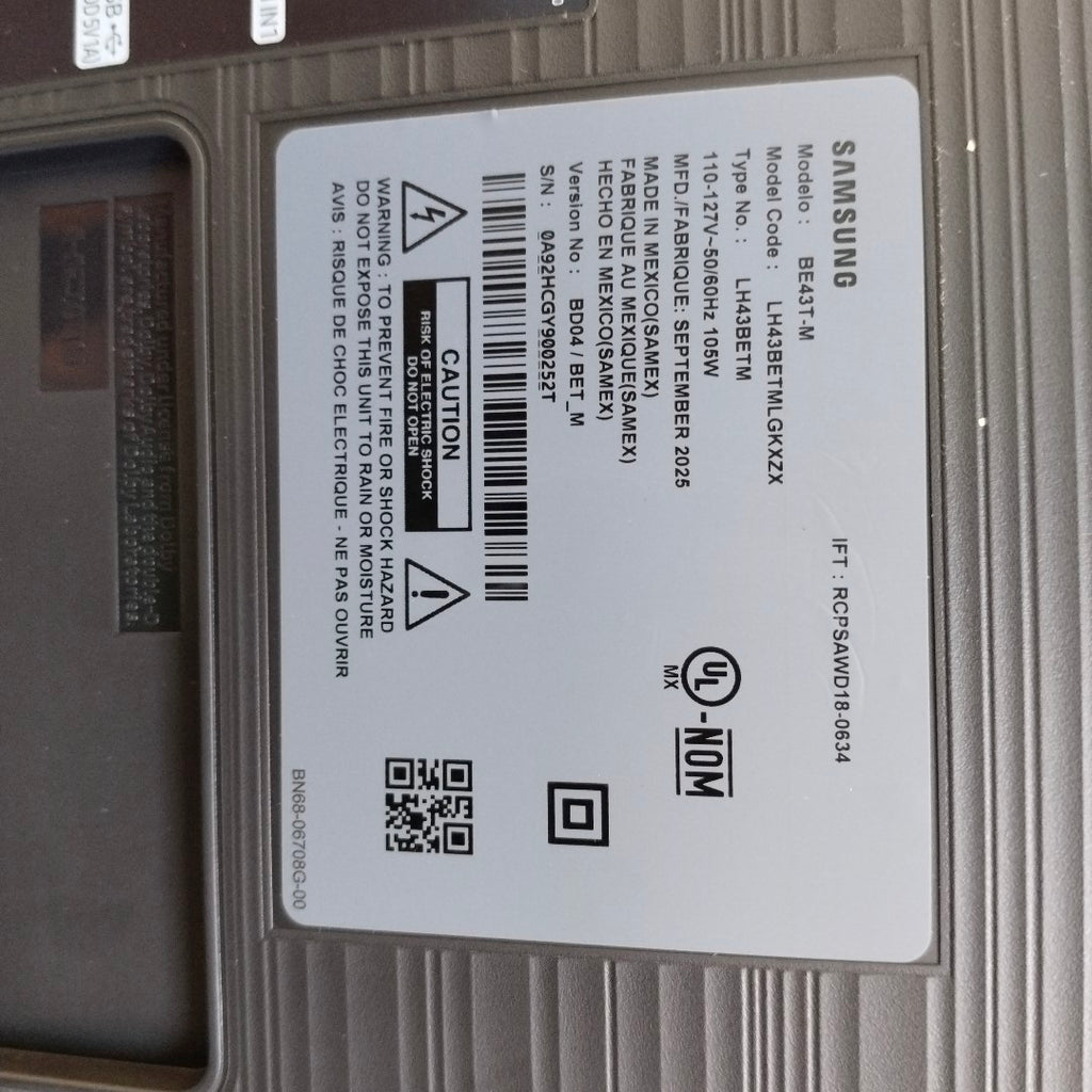 PANTALLA SAMSUNG BE43T-M (2025) 43" LED HD (SEMINUEVO)