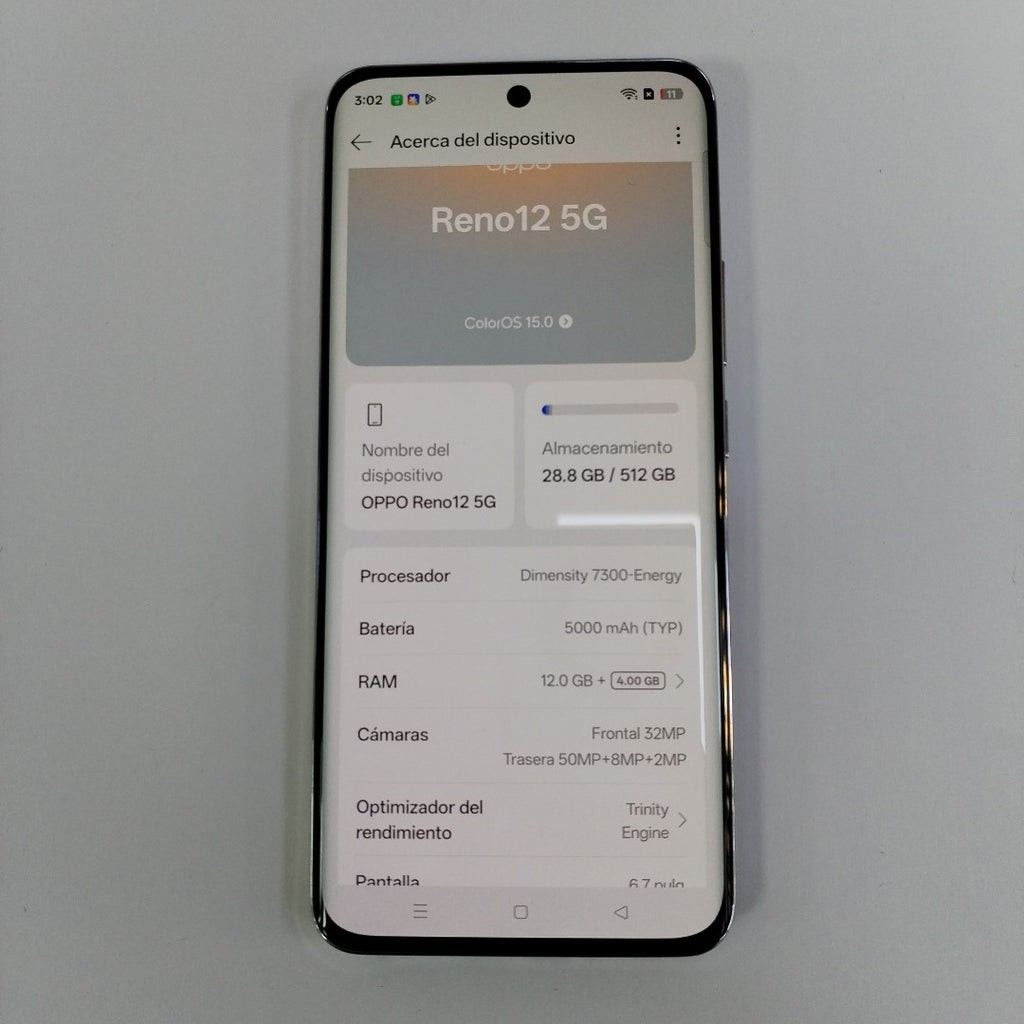 CELULAR OPPO   RENO12 5G CPH2625 (2024) 512 GB 12 GB RAM (SEMINUEVO)