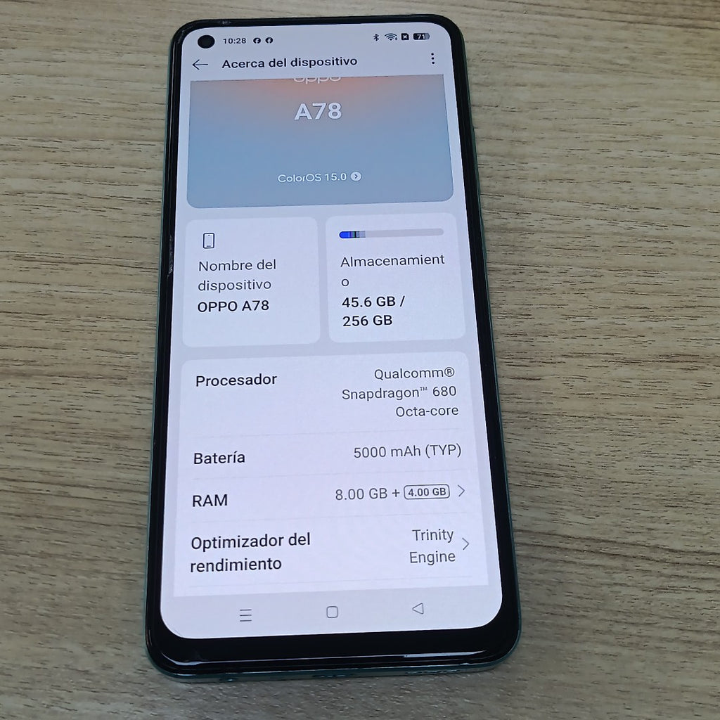 CELULAR OPPO  A78 CPH2565 (2023) 256 GB 8 GB RAM (SEMINUEVO)