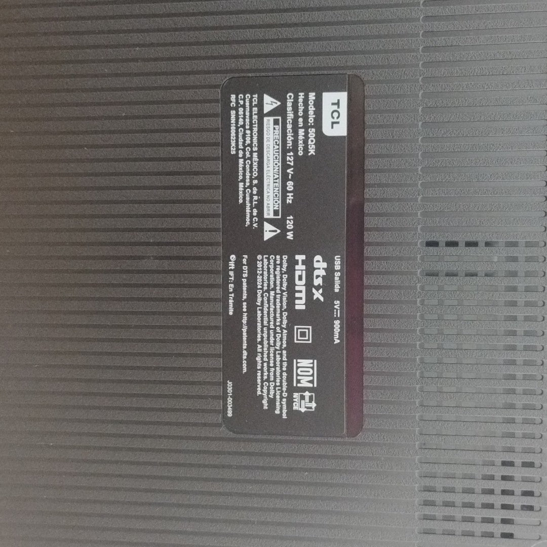 PANTALLA TCL 50Q5K (2024) 50" LED 4K (SEMINUEVO)