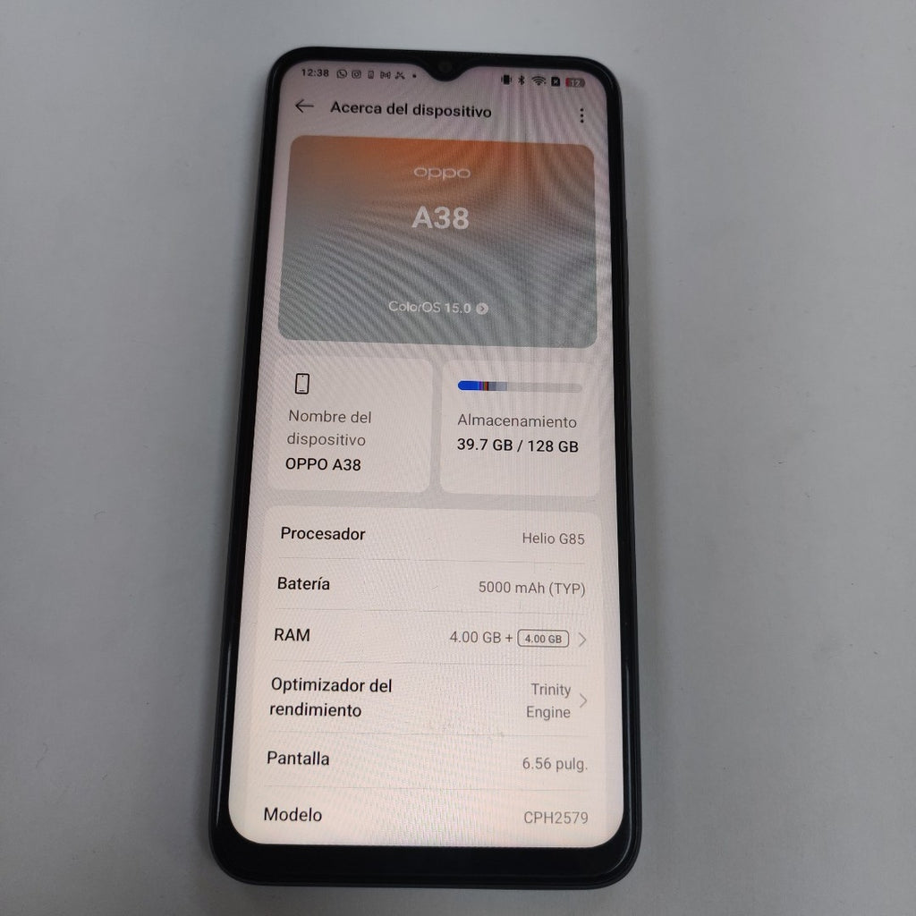 CELULAR OPPO  A38 CPH2579 (2023) 128 GB 4 GB RAM (SEMINUEVO)