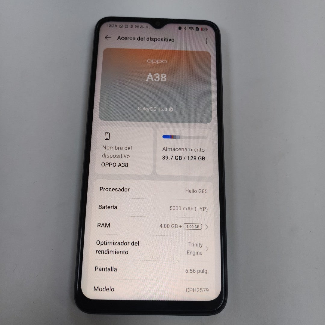 CELULAR OPPO  A38 CPH2579 (2023) 128 GB 4 GB RAM (SEMINUEVO)