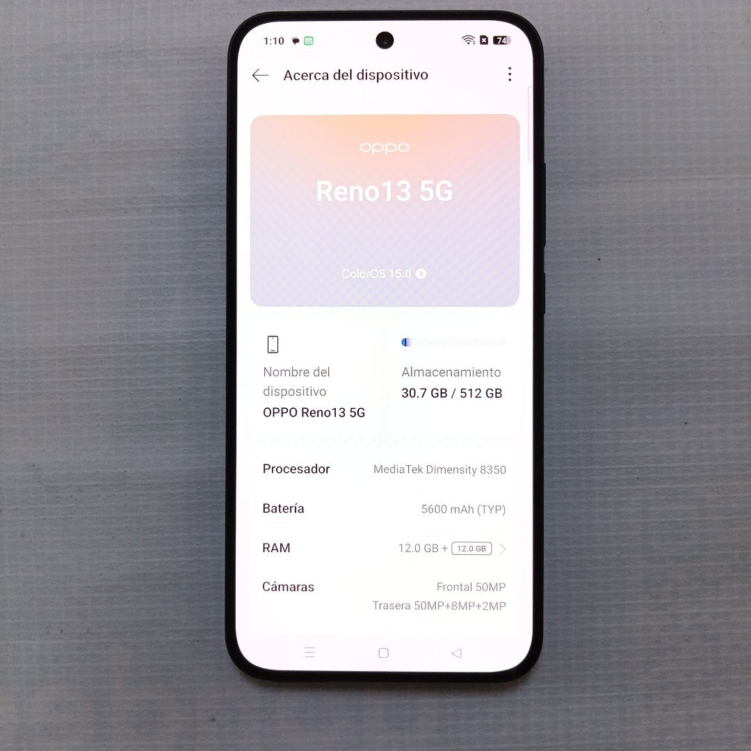 CELULAR OPPO  RENO13 5G CPH2689 (2024) 512 GB 12 GB RAM (SEMINUEVO)