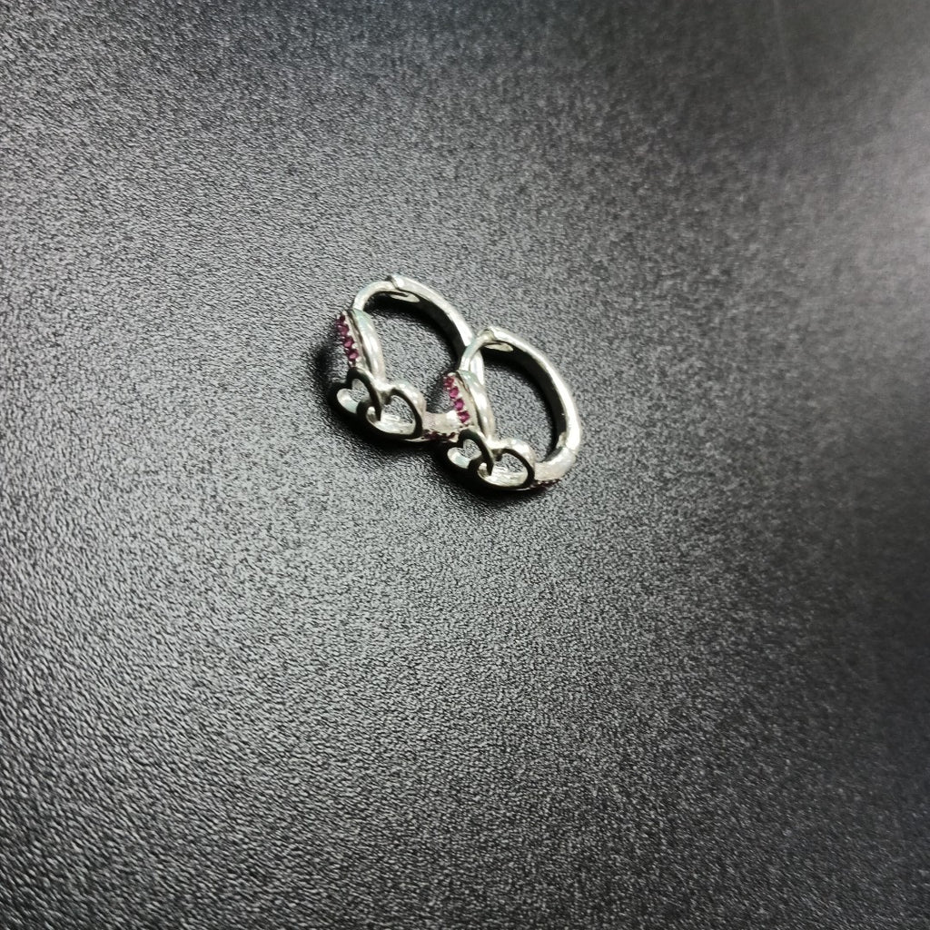 ARRACADAS HUGGIE CORAZON PLATA .925 2.1G (NUEVO)