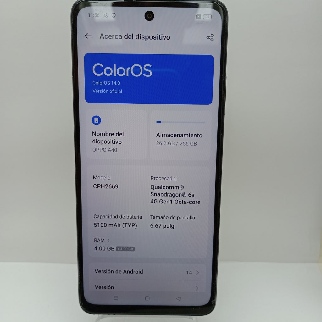 CELULAR OPPO  A40 CPH2669 (2024) 256 GB 4 GB RAM (SEMINUEVO)