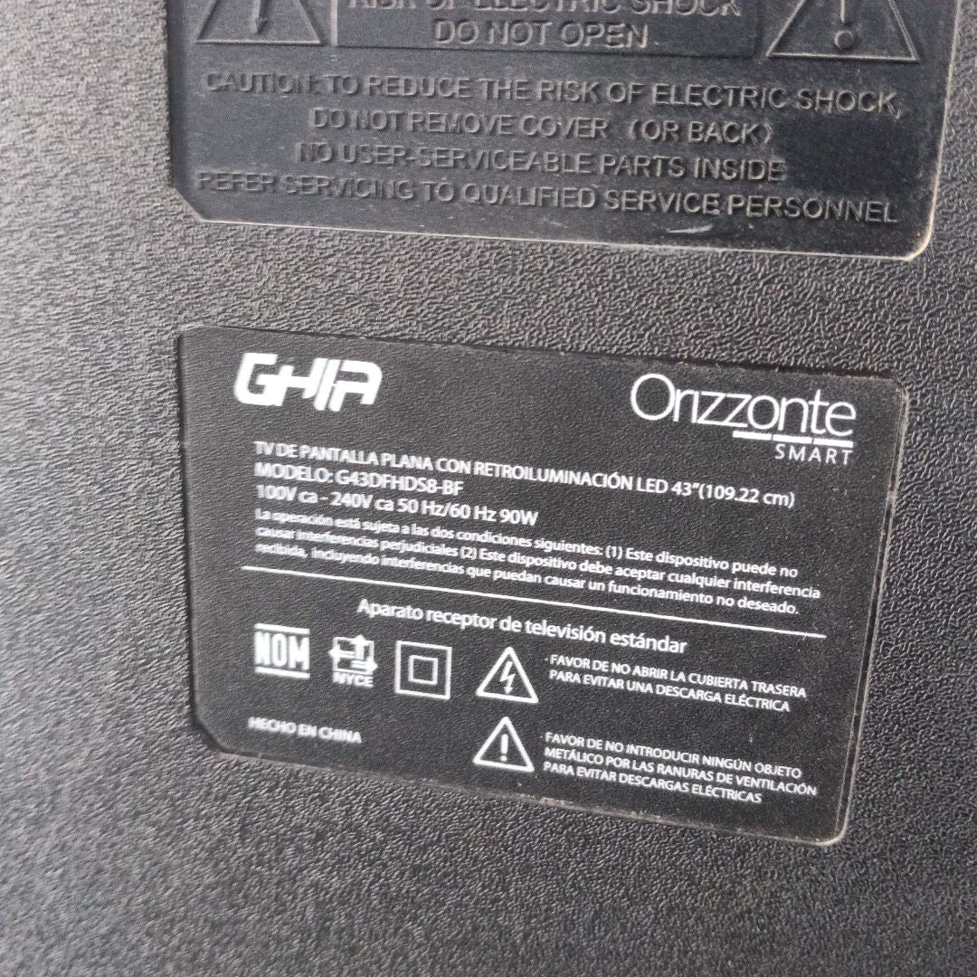 PANTALLA GHIA G43DFHDS8-M 43" LED FULL HD (SEMINUEVO)