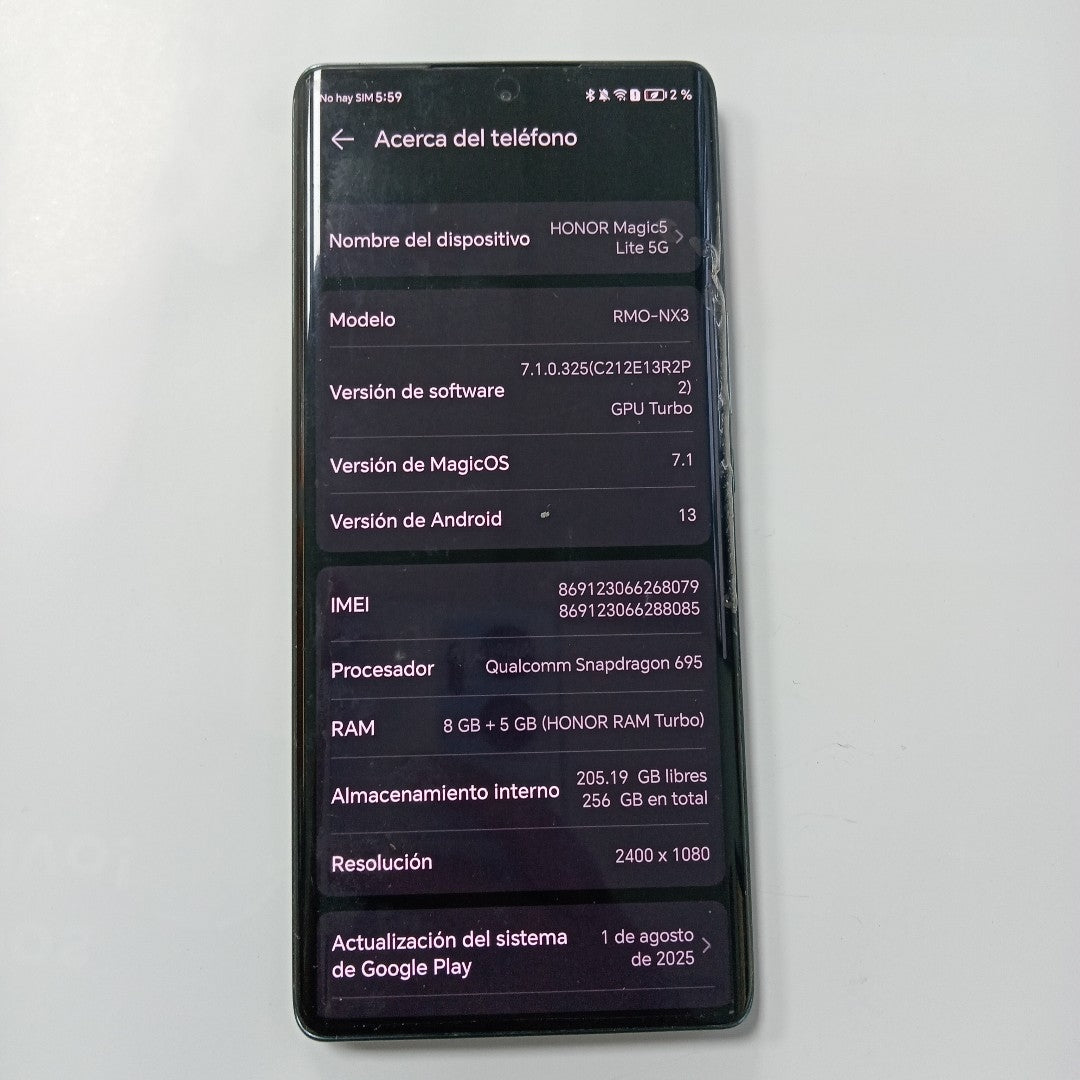 CELULAR HONOR MAGIC 5 LITE RMO-NX3 256 GB 8 GB RAM (SEMINUEVO)