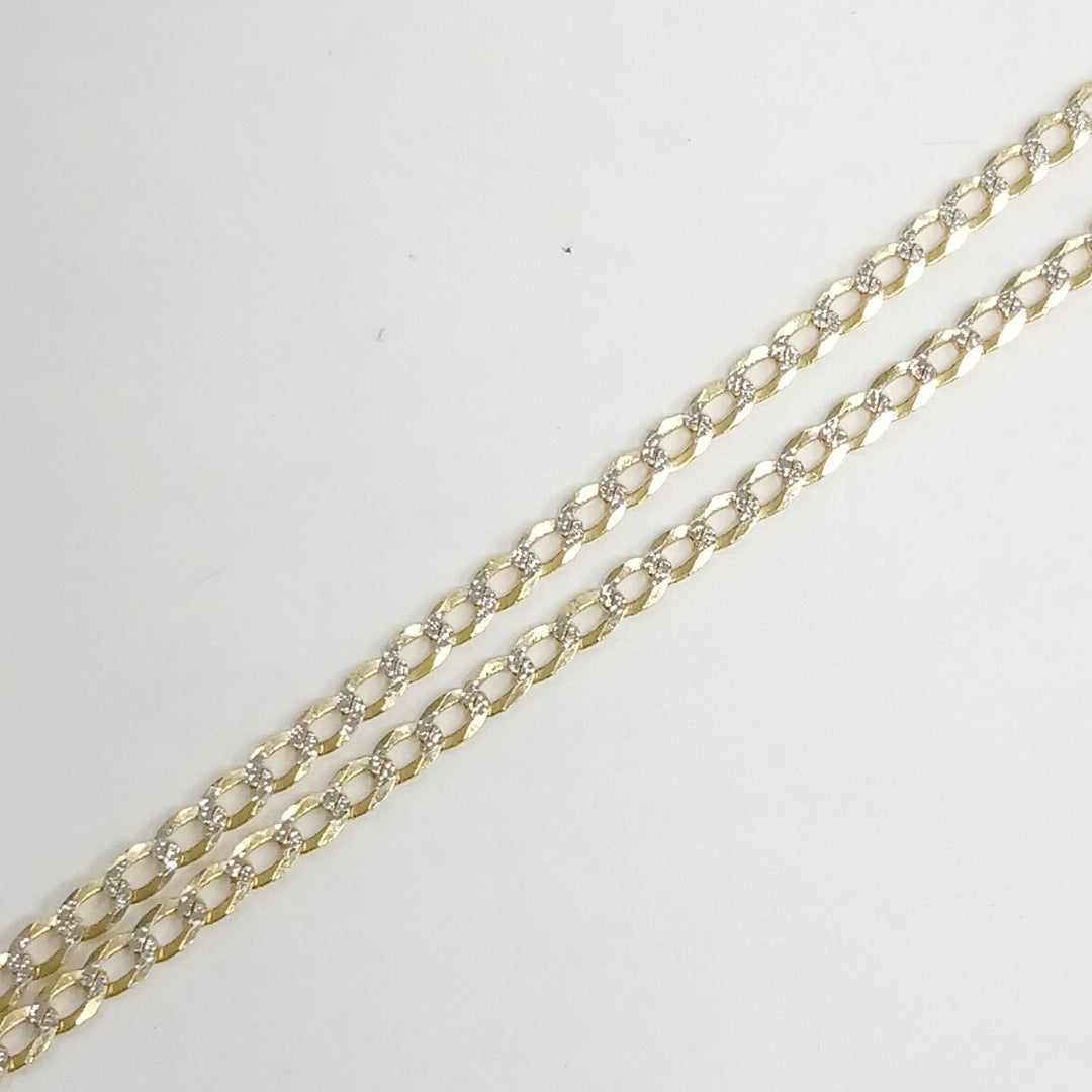 CADENAS BARBADA DIAMANTADA ORO 14K 4.4 (NUEVO)