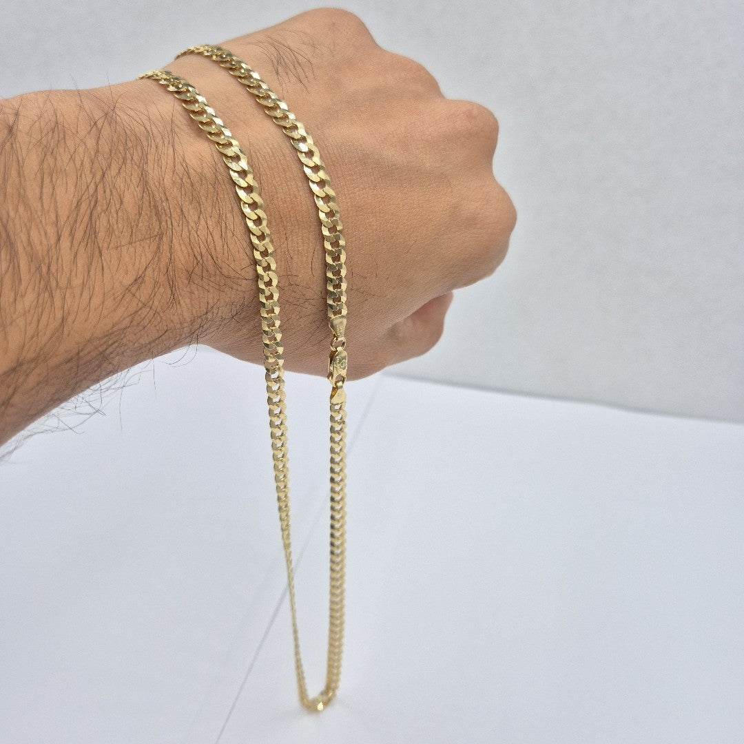 CADENAS BARBADA AMARILLA ORO 10K 15.4 (NUEVO)