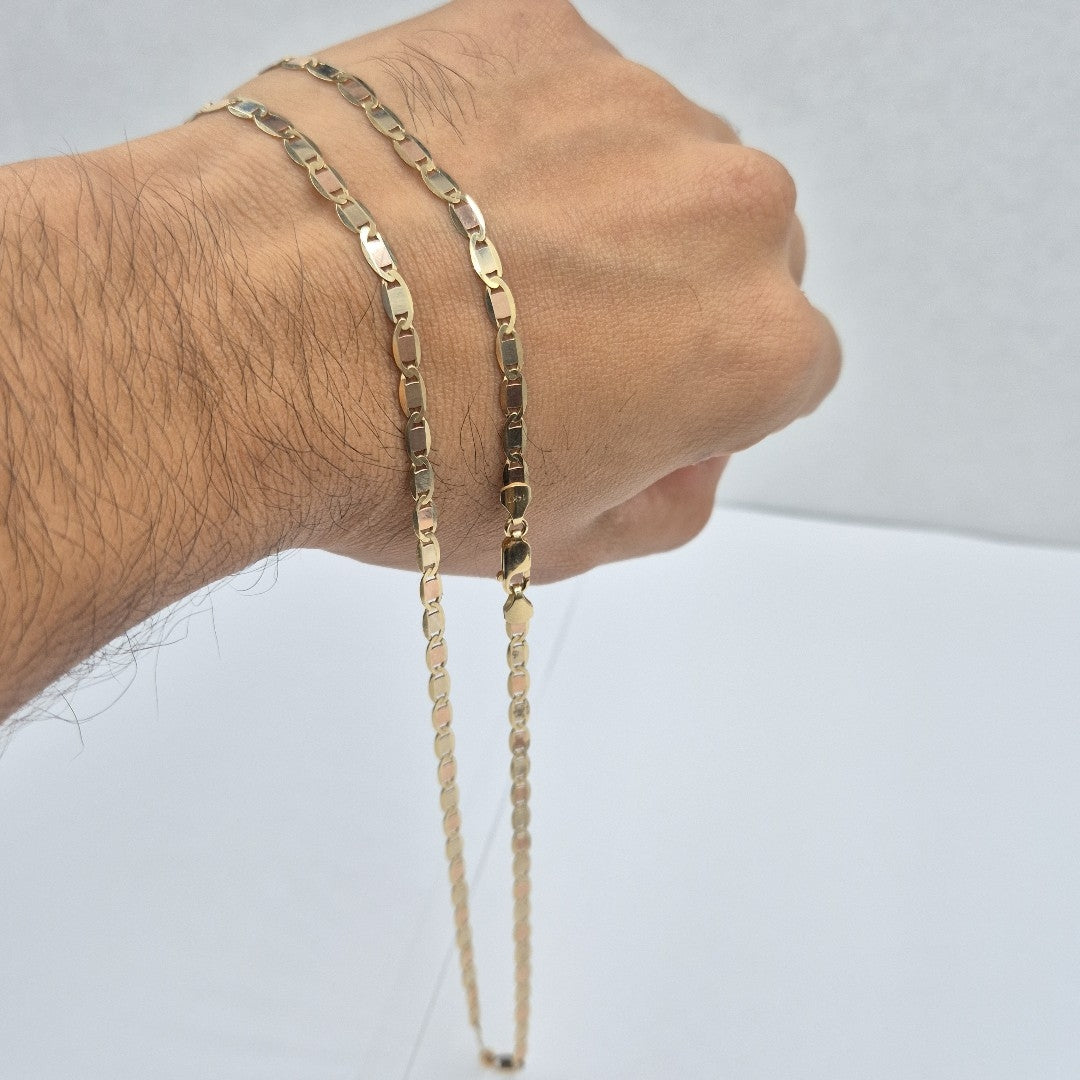 CADENAS VALENTINA/ESPEJO ORO 14K 10 (NUEVO)