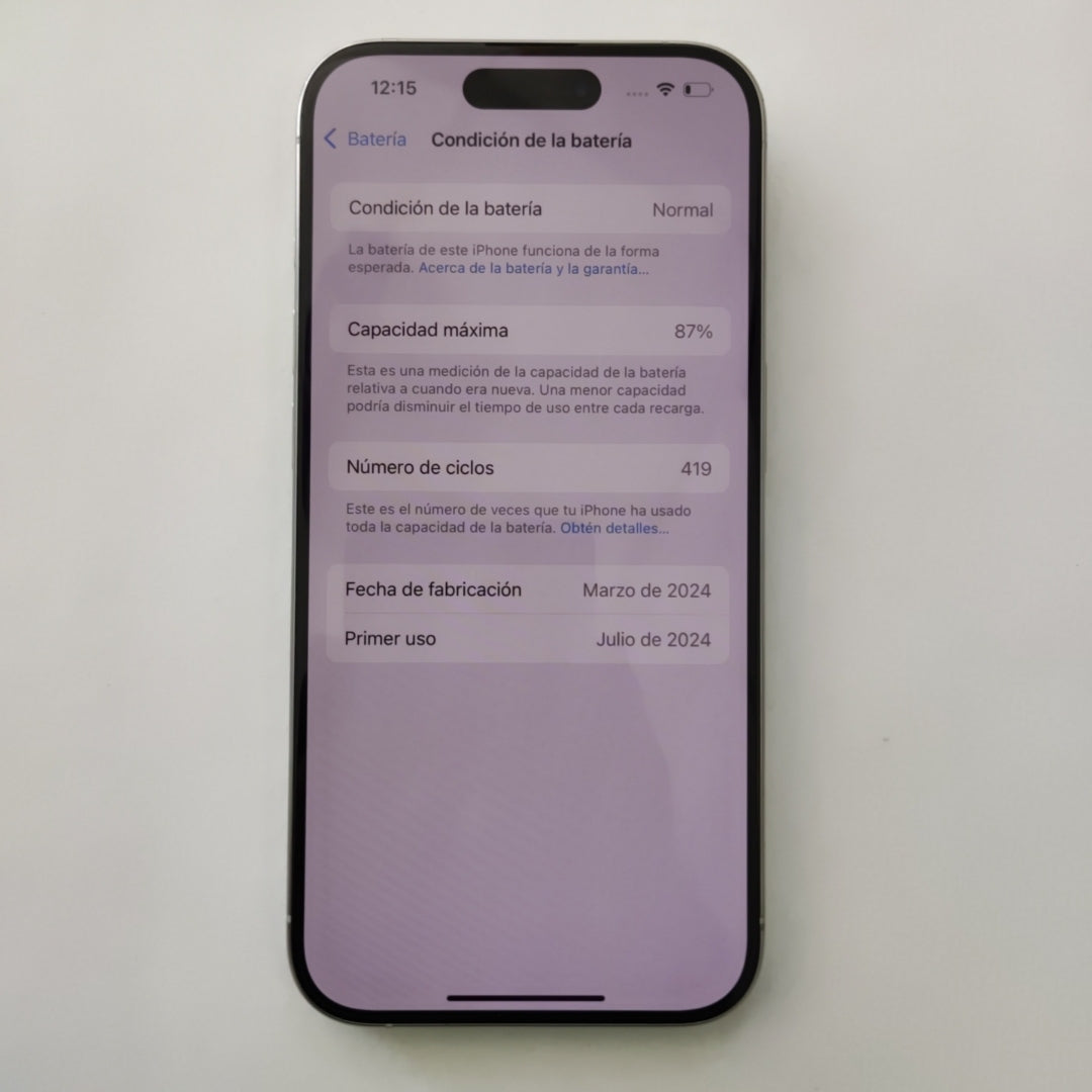 CELULAR APPLE IPHONE 15 PRO A3101 128 GB 8 GB RAM (SEMINUEVO)