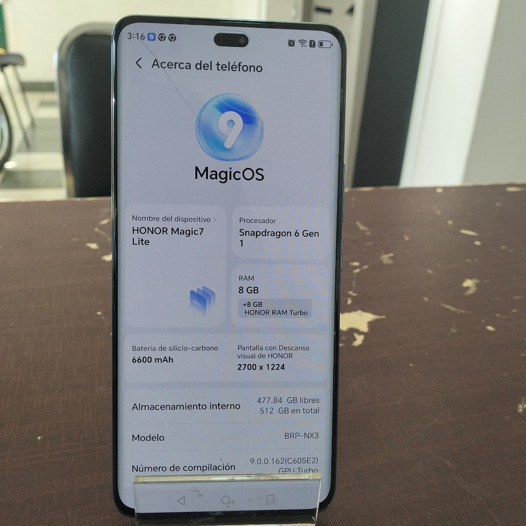 CELULAR HONOR MAGIC 7 LITE BRP-NX3 (2025) 512 GB 8 GB RAM (SEMINUEVO)